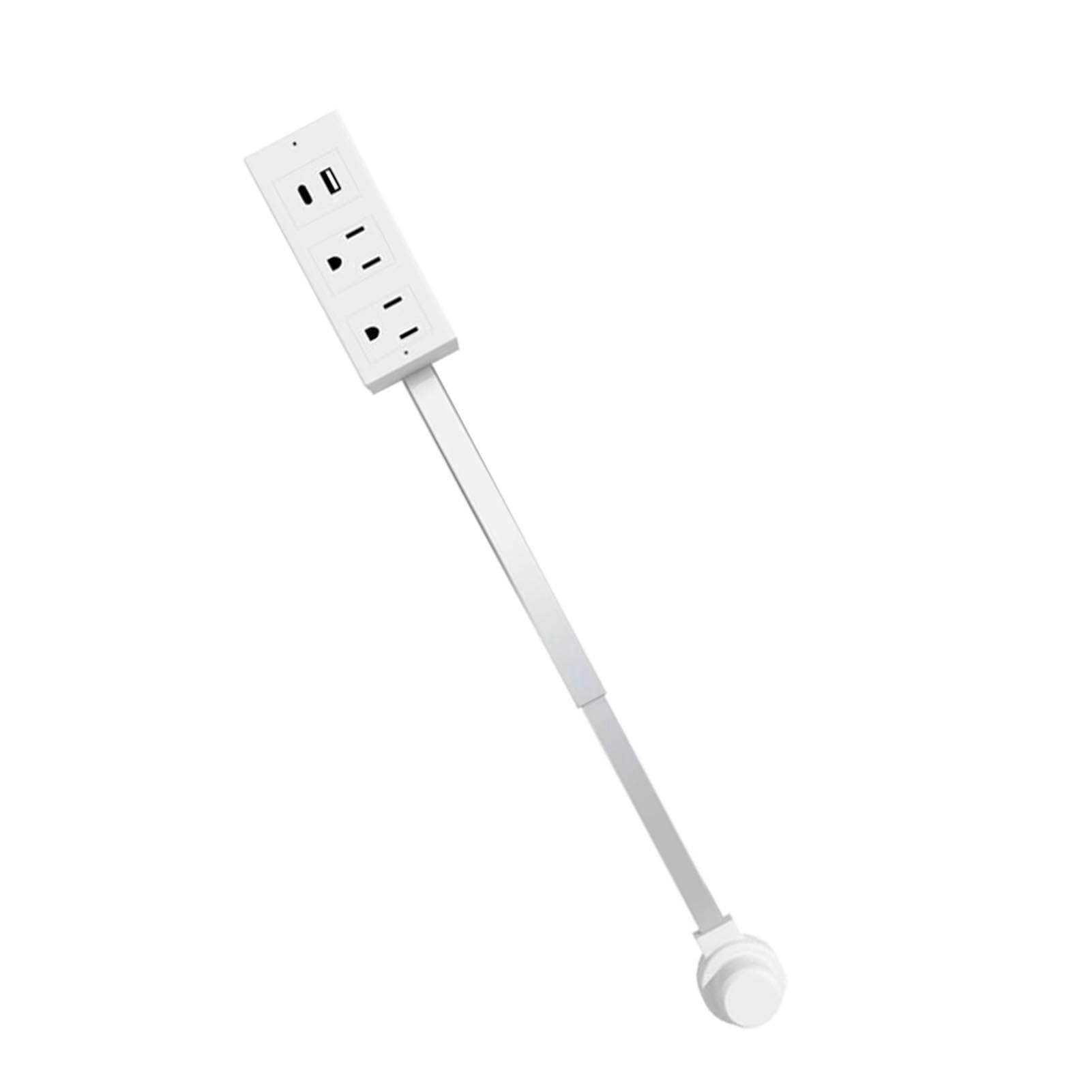 

Подовжувач електричної розетки Мережевий фільтр з USB-A Type-C 2 розетки змінного струму Обертовий на 180 градусів 22 до 34 дюймів