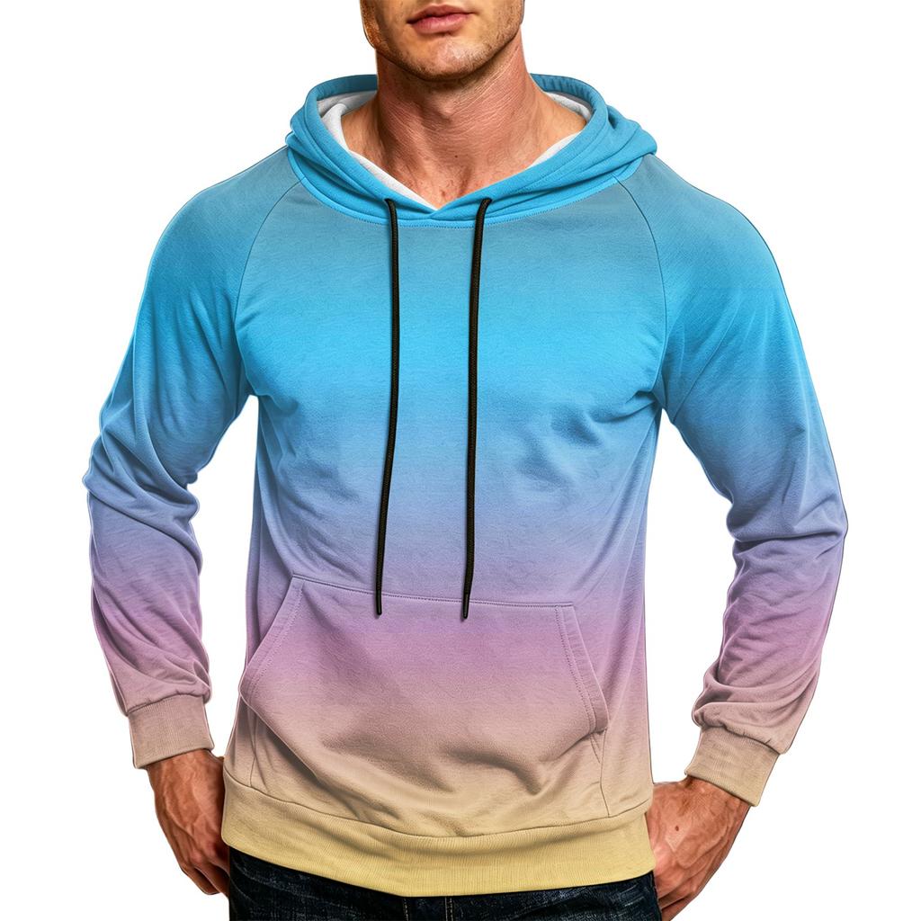 Herren Lockerer Kapuzenpullover für den Alltag mit Tasche und Kordelzug