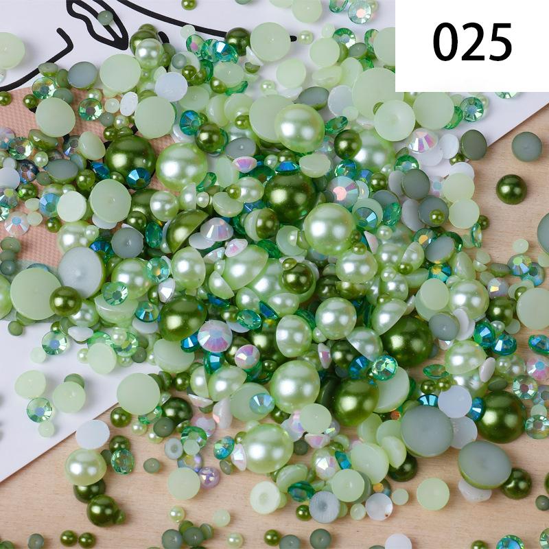 Yantuo 1000g Mixed Packaging Flat Back Pearls Resin Rhinestone Jelly Rhinestones Bulk Abs Loose Pearl for DIY Decoration