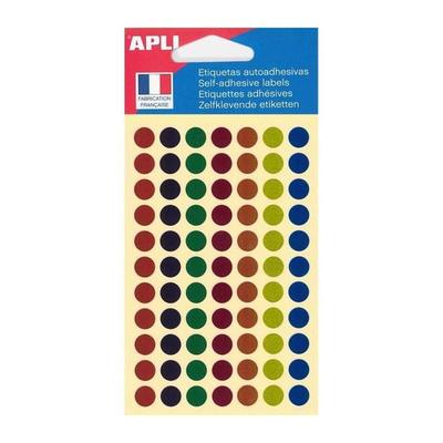 Pack of Adhesive Dots - AGIPA - Ø 8 Mm - 4 Sheets - 7 Metallic Colours - Permanent Adhesive
