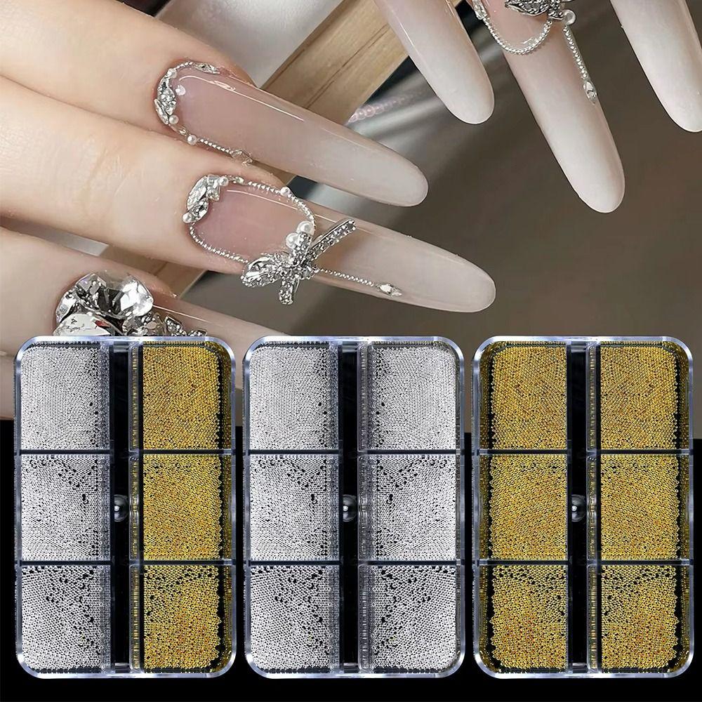 Gold Silver Caviar Beads Nail Art Decorations Mini Caviar Beads Nail Beads DIY Nail Art Jewelry