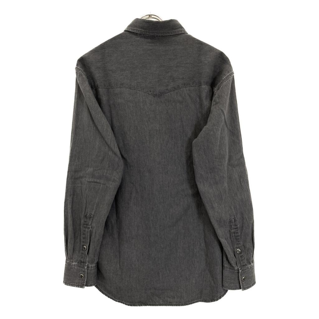 AURALEE A24Stainless Steel01GS Black SELVEDGE SUPER LIGHT DENIM SHIRT tops 3 blackUsed