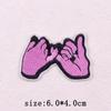 Pink Cartoon Embroidery Patch Iron On Patches For Clothing Flower Letters Patches On Clothes Sewing Fusible Patch Applique Decor