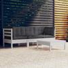4 Pcs Garden Set with Anthracite Cushions Pine Wood