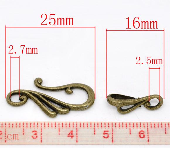 7 Set Fibbie a Leva in Lega di Zinco Componenti Musicale Bronzo Antico Fai da Te Creazione Gioielli 25mm x13mm 16mm x5.5mm