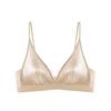 Original French triangle cup underwear women's small breasts sexy light luxury satin seamless jelly soft support bra cover explosion