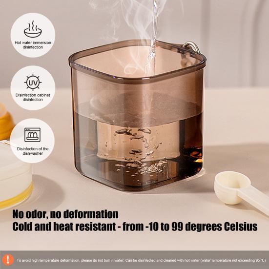 Lata de Leite em Pó com Separador de Colher Design de Vedação Tripla à Prova de Umidade e Luz Tanque Portátil com Alça Recipiente de Armazenamento 400ml 800ml