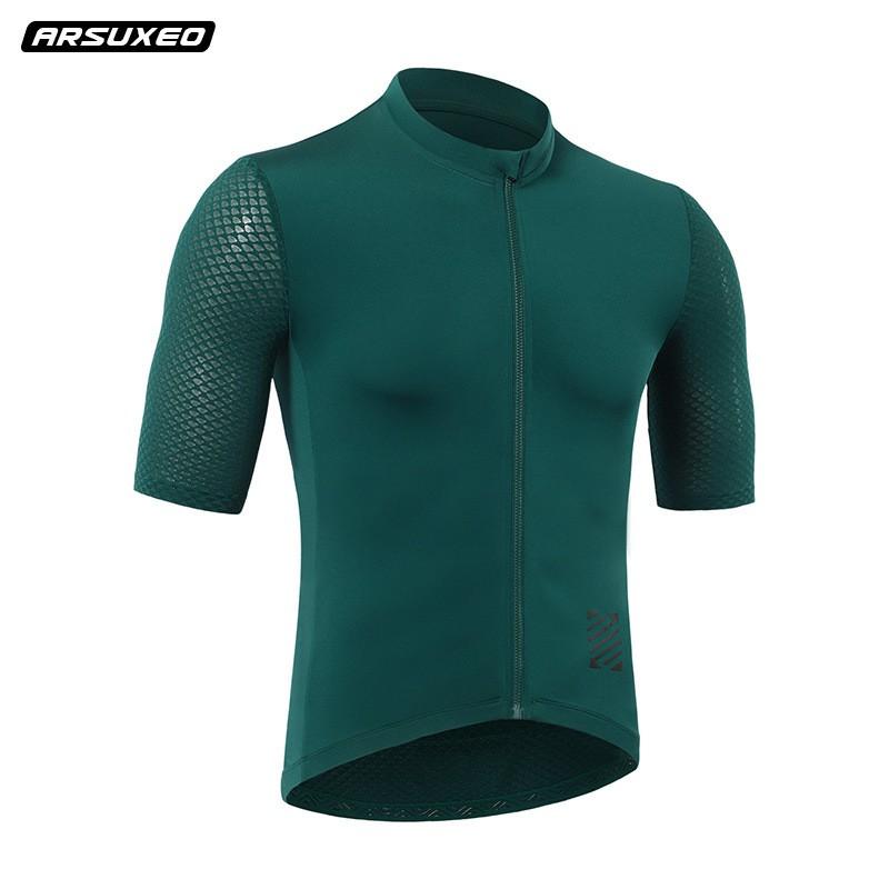 Mens Cycling Jersey Short Sleeve Breathable Quick-Dry Compression Fit Road Bike Sports