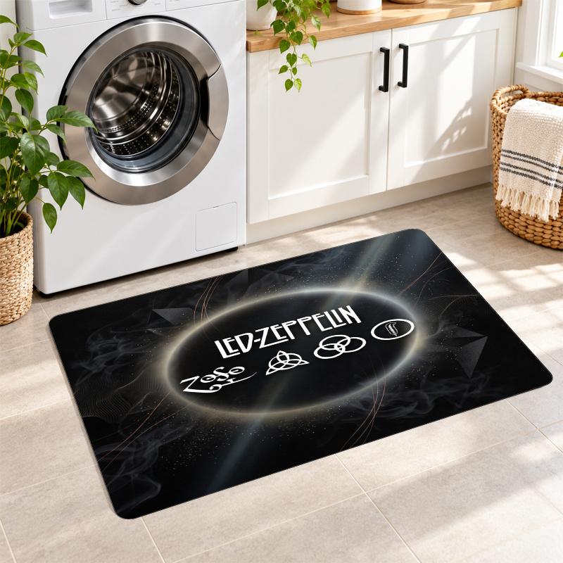 Flannel Kitchen Mat Led Zeppelin Soft Area Rug Non Slip Floor Carpet Home Decoration