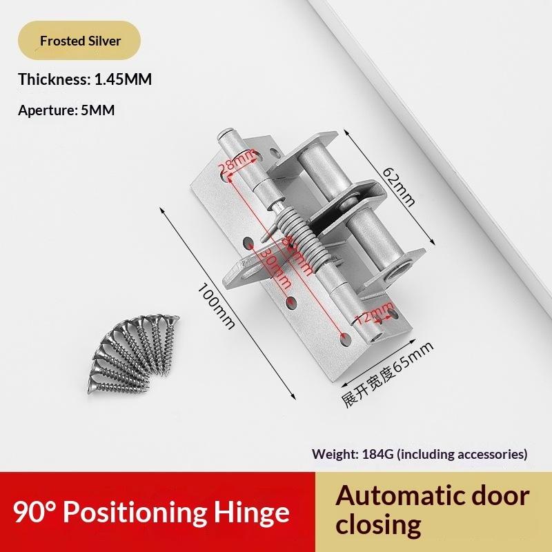 3 In 1 Automatic Self Closing Door Hinges 90° Positioning Spring Loaded Heavy Duty for Interior Bedroom Bathroom Doors