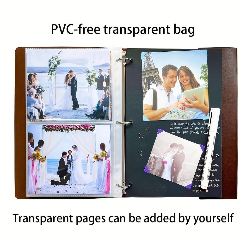 1 Stück Vintage Herzgeprägt Kunstleder Scrapbook Fotoalbum DIY Erinnerungsbuch mit 30 Seiten, für Hochzeit, Jahrestag, Geburtstag