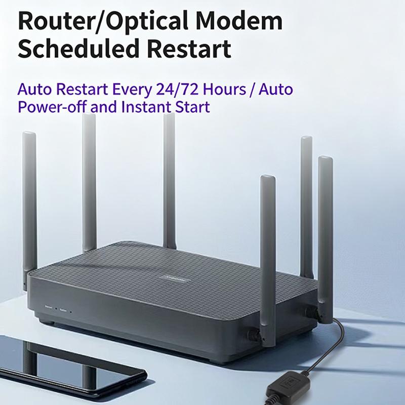 Automatyczny Kabel Zasilający do Restartu Routera Modemu 24 72 Godziny Cykl Automatyczny Szybki Restart Dla Domowego Biura Stabilne Działanie Sieci