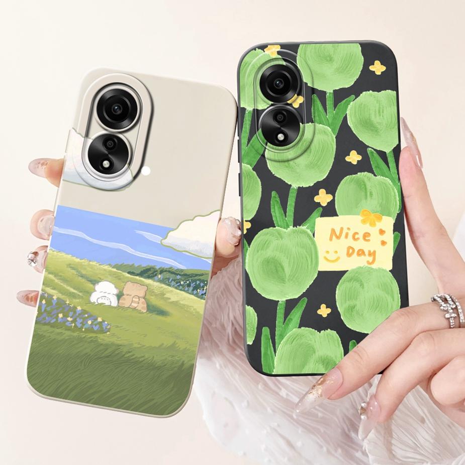 For Oppo A78 4G Case CPH2565 New Fashion Candy Painted Back Cover Shockproof Phone Case For Oppo A78 A 78 OppoA78 4G Soft Fundas