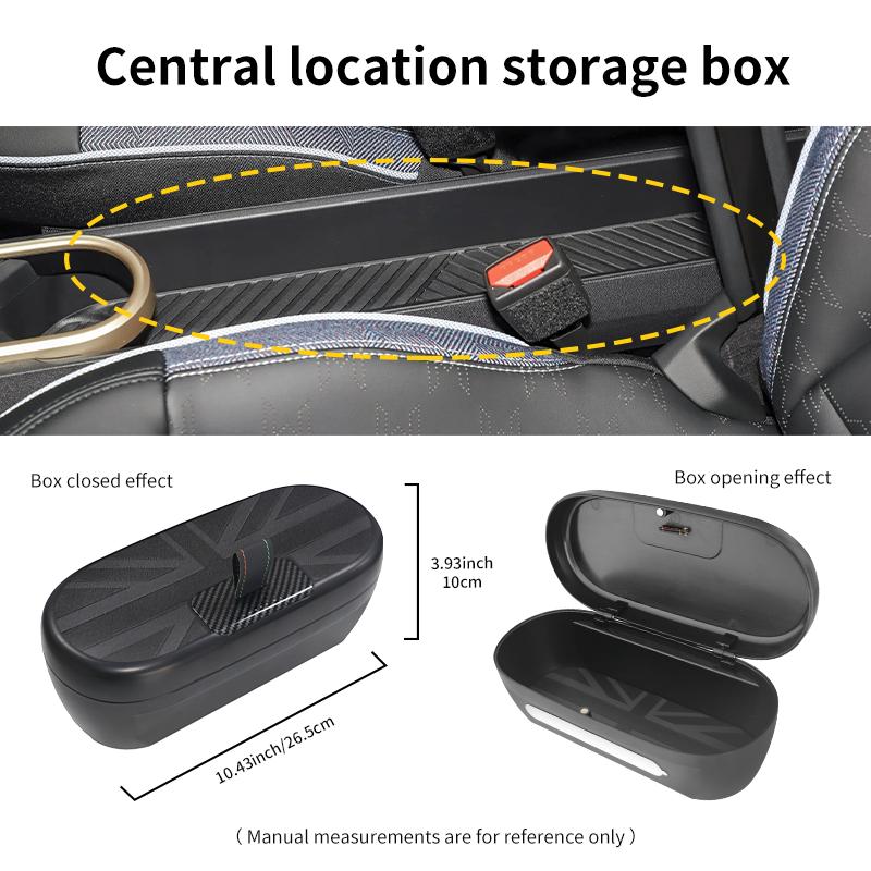 Central Control Storage Box For BMW Mini Cooper E/SE J01 J05 Aceman 2024 2025 Central Armrest Storage Box Car Accessories