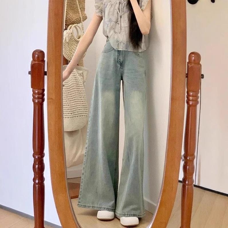 

Women s Retro High Waist Wide Leg Jeans - Spring/Autumn Loose Petite Slimming Pants 2XL