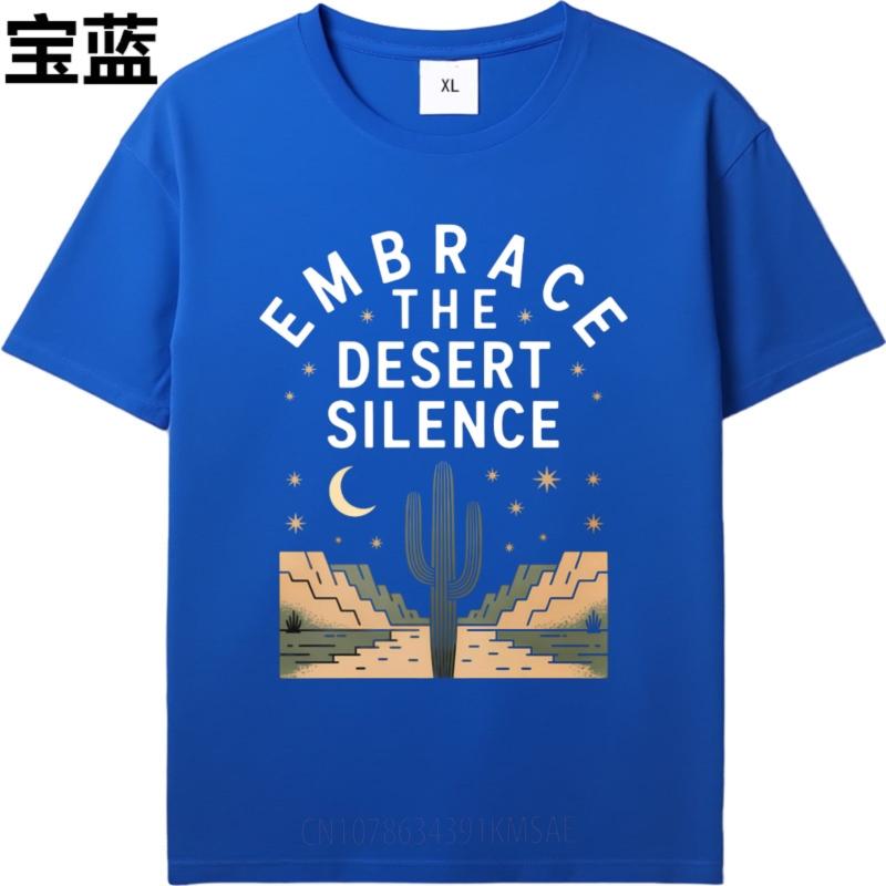 Adult Teenagers Crew Neck Tshirt Casual Embrace The Desert Silence Cactus Moon Stars Mountains Everyday Unisex Top Tees