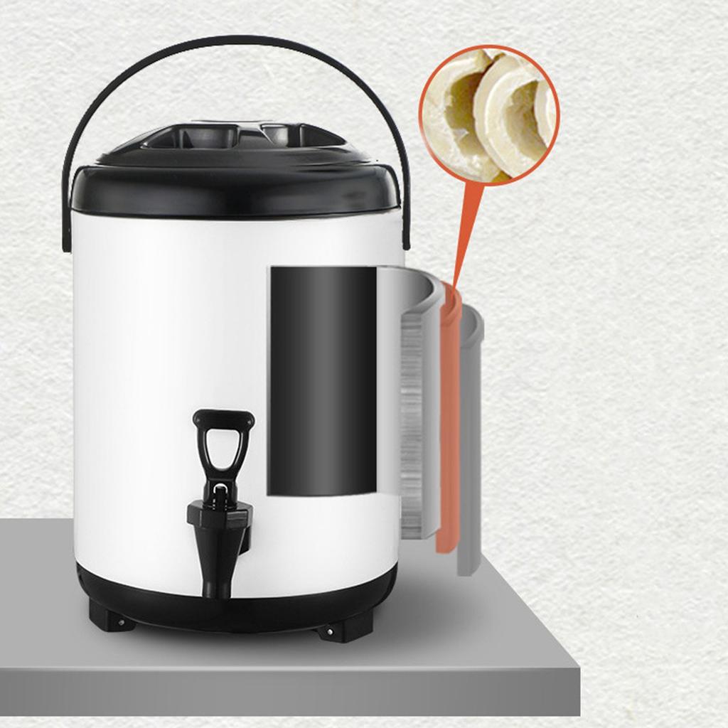 8L Isolierter Heiß- und Kaltgetränkespender Eimer Edelstahl Getränkespender mit Zapfhahn Für Milchtee