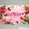 Pink Tulip Flower Background I Love You Best Mom Poster Props  Happy Mother’s Day Decor