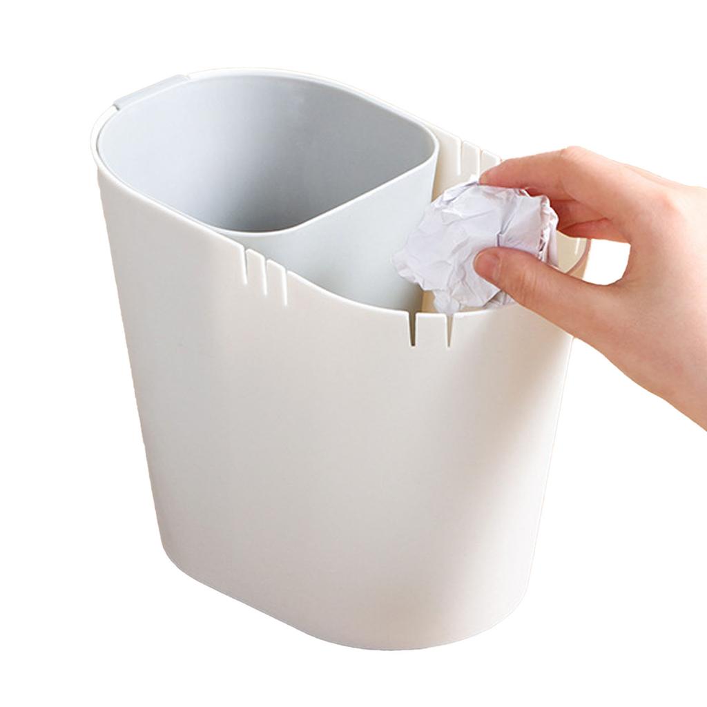 Desk Mini Trash Can Wet Dry Divided Classification Trash Can for Office School Home