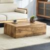 Rectangular Coffee Table with Wood Grain. 90×50×30 Cm, MDF Material, No Assembly Required. Underside with Non-slip Feet, Suitable for Luxury Style.