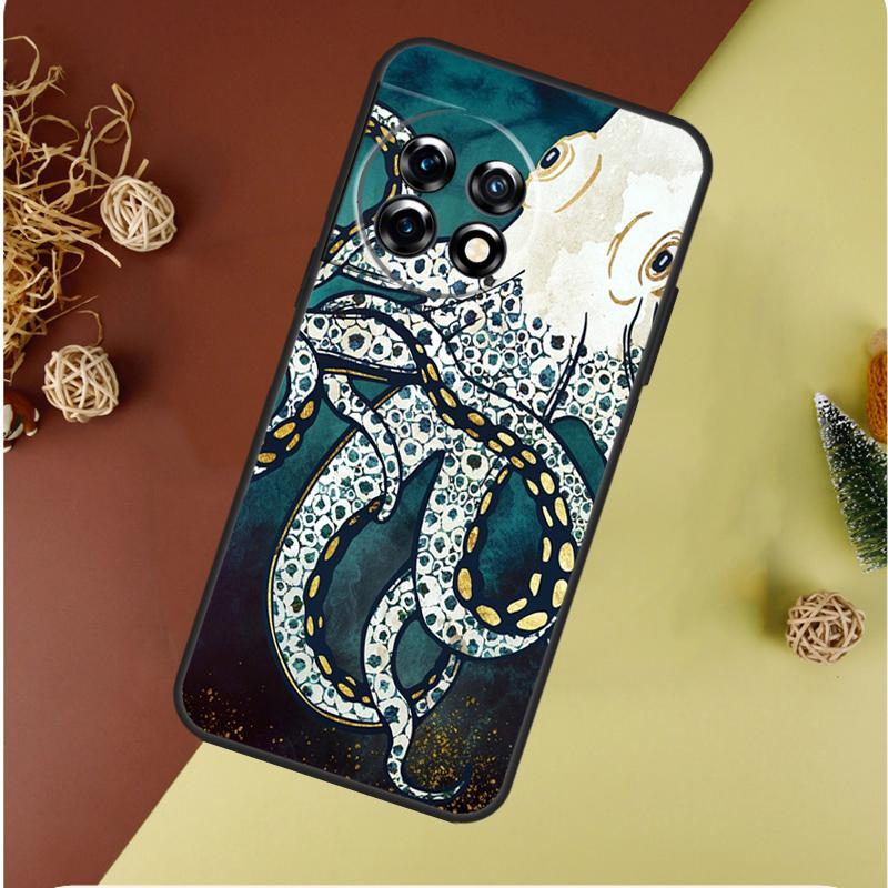 Meeresleben Ozean Oktopus Für OnePlus 13 13R 12 12R 11 9 10 Pro 8T 9RT 10T 10R N20 N30 Nord CE 2 3 4 Lite Handyhülle