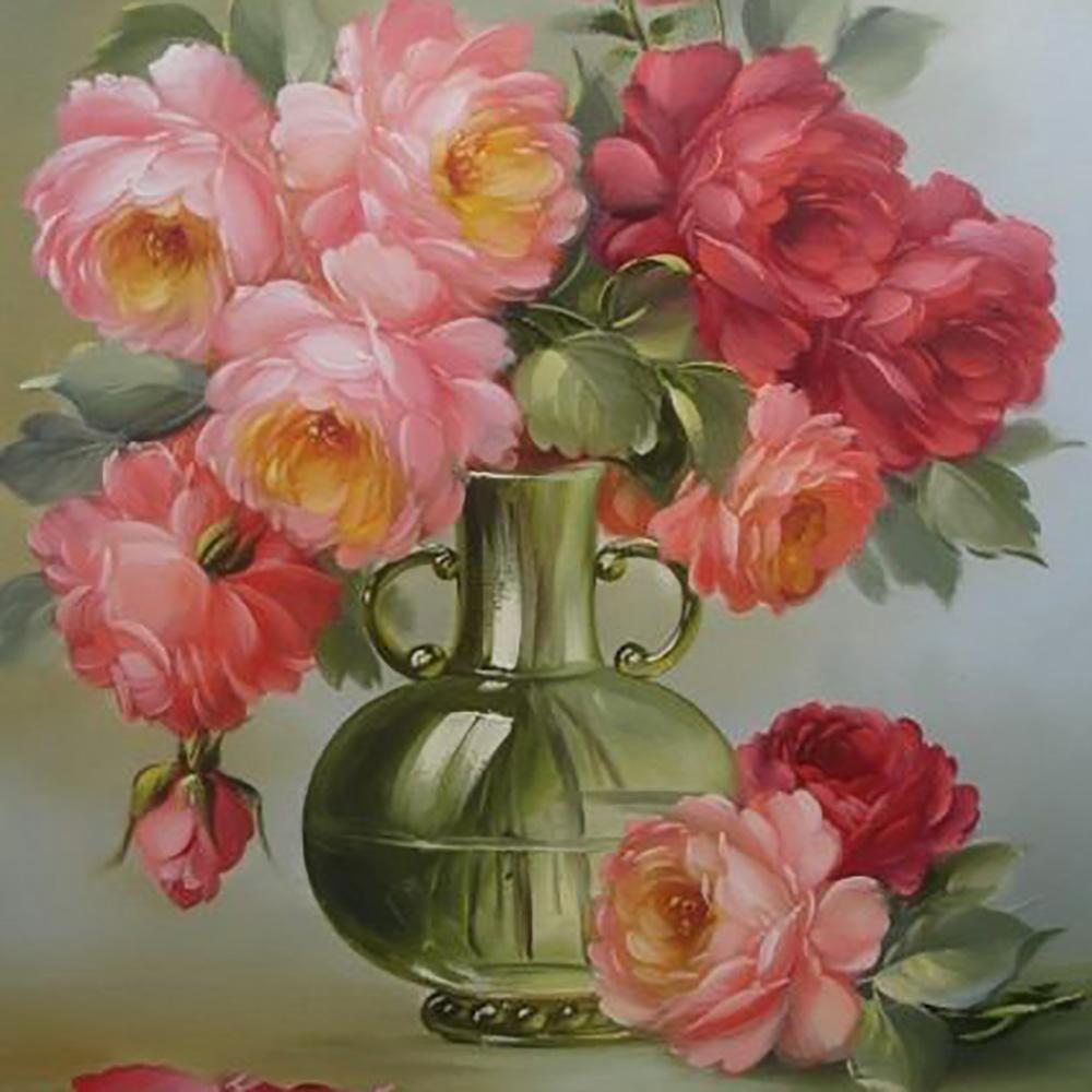 5D DIY Diamond painting Romantic flowers full diamond square/round diamond embroidery cross-stitch set home wall decorative art