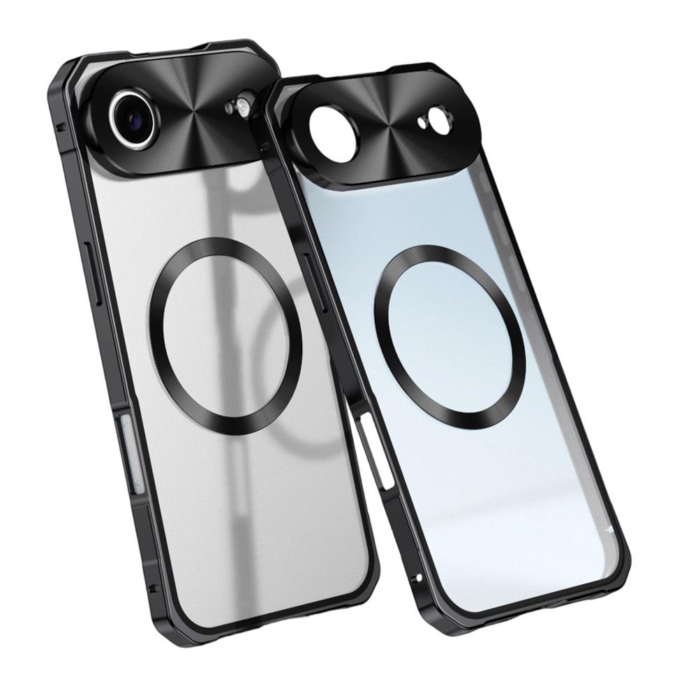 

For iPhone Air Case Compatible with MagSafe Hard PC Metal Frame Frosted Phone Back Cover