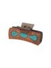 Sunflower Leather Hairpin with English Letter Clip for Women