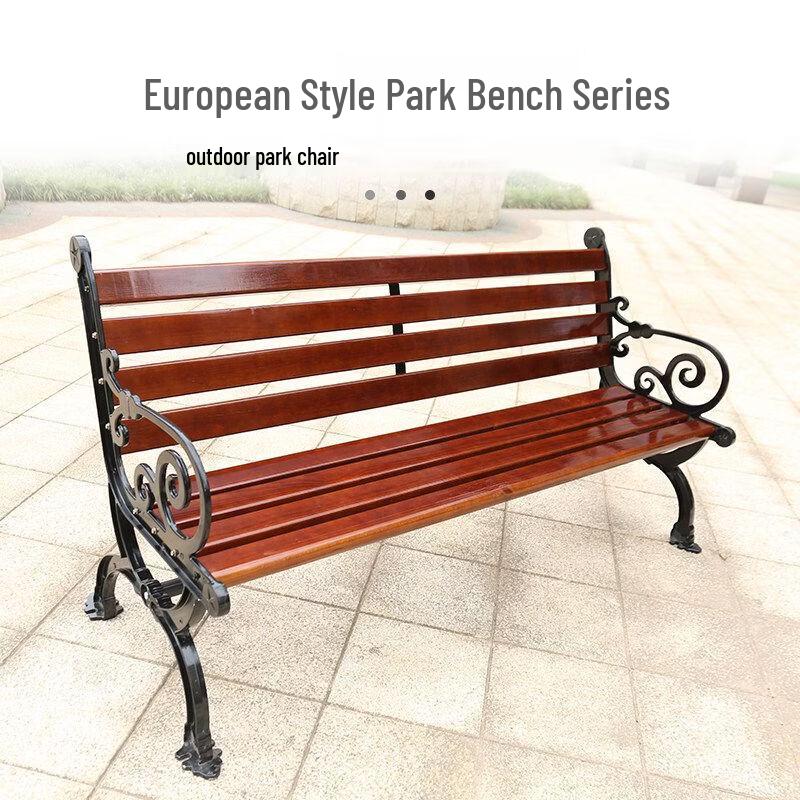 Durable Outdoor Park Bench with Backrest