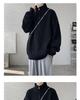 Men's Plus Size Half-Zip Stand Collar Sweater - Solid Color, Versatile, Trendy, Loose Fit for High School Students (Autumn/Winter)