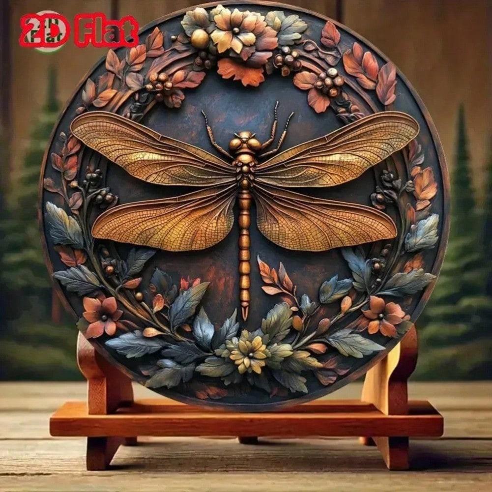 Vintage Hippie Round Metal Wall Decor Colorful Floral and Peace Sign Art 20x20