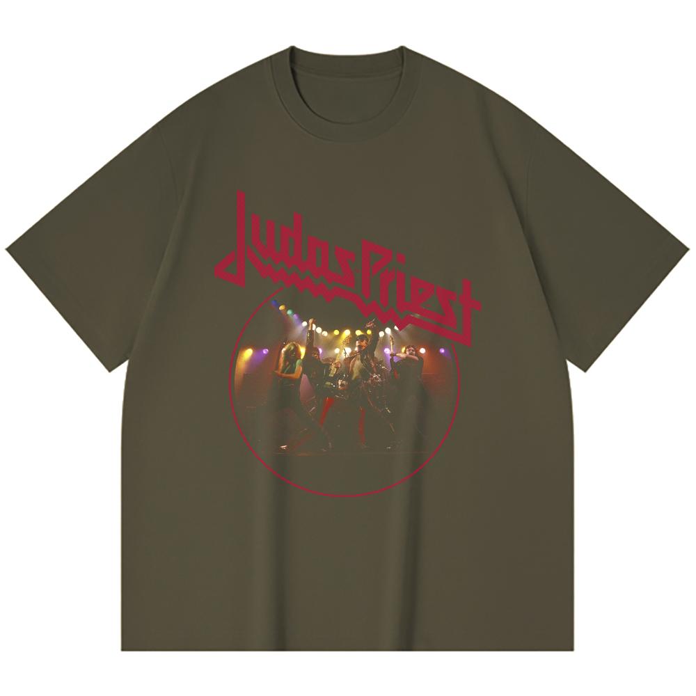 230 Gsm 100% Cotton Heavy Metal T-Shirt  Rock Band Popular Music Print Unisex Heavy Cotton T Shirt