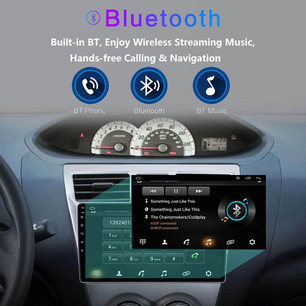 Android Auto Wireless CarPlay For Toyota Vios Yaris 2007 - 2012 Car Radio 2 Din BT Navigation GPS Multimedia Player Stereo