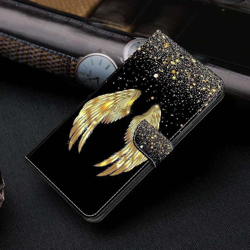 Magnetic Leather Funda For Samsung Galaxy S24 Ultra S23 Plus S22 S21 S20 FE Butterfly Flower Painted Card Slots Flip Phone Cover