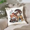 Anime B-Bungo S-Stray Dogs Chibi Pillow Case Cushion Cover Cute Throw Pillow Case For Car Sofa Pillowcase Polyester With Zipper