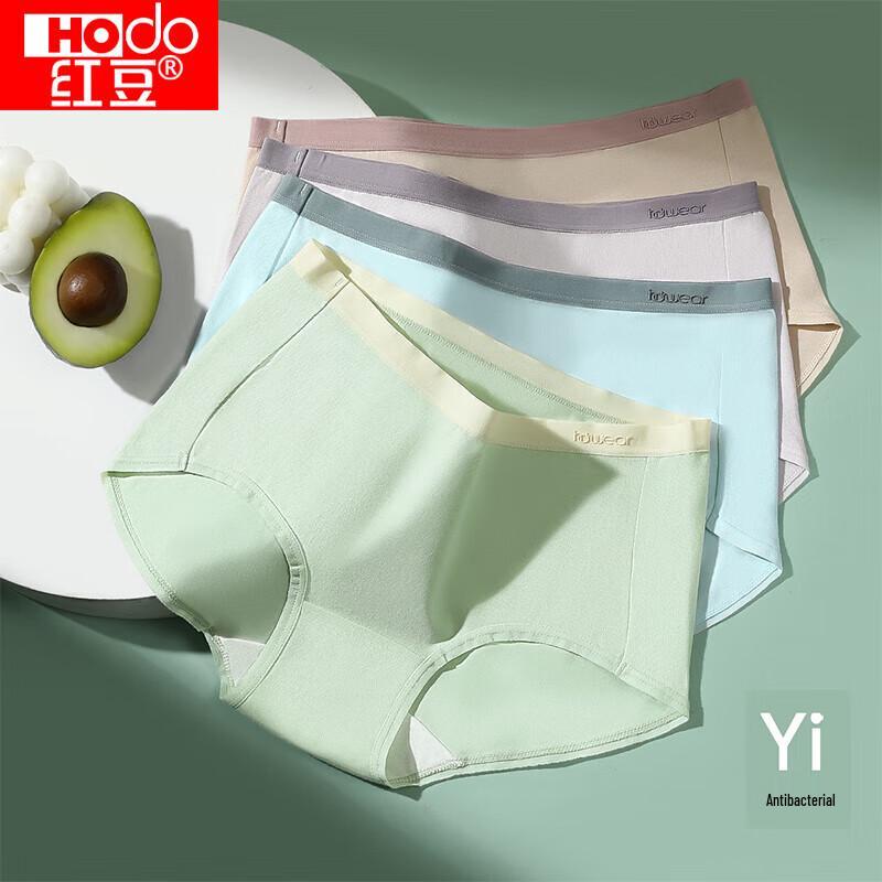

Hongdou Women s Cotton Spandex Mid-Waist Antibacterial Briefs (4-pack) M (165)
