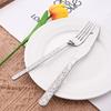 4pcs Hammer Pattern Handle Dinnerware Set Western Stainless Steel Tableware Set Reusable Knife Fork Spoon Dining Table Utensils