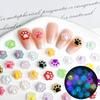 Luminous Color Changing Cute Cartoon Cat Paw Nail Art Decorations Semi-Transparent Nail Decorations Cream Glue Phone Case DIY