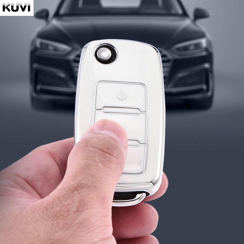 TPU Car Key Case Cover for Volkswagen VW Polo Golf Passat Tiguan Beetle Caddy T5 Up Eos Skoda Octavia Seat Leon Altea