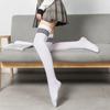 Sexy Black White Soild Color Long Socks Women Over Knee Thigh High Over The Knee Stockings Lolita Ladies Girls Warm Knee Socks
