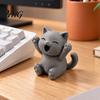 Exquisite Desktop Ornaments 3D Printed Cheering Cat Figurine, Cute Raised Paws Happy Figures for Tabletop Kitten Statue, Mini Ornament, Healing