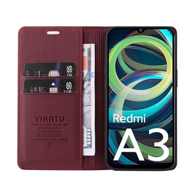 YIKATU YK-001 For Xiaomi Redmi A3 4G/Poco C61 4G Case Hidden Magnetic Adsorption Leather Phone Cover