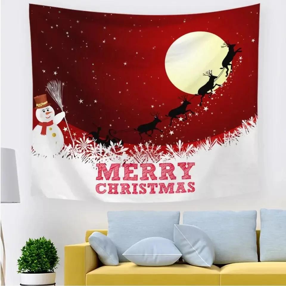 Christmas Snowy Landscape Home Living Room Bedroom Wall Decoration Tapestry