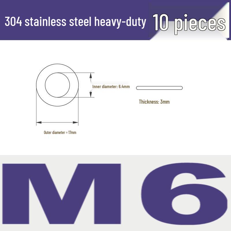 304 Stainless Steel Thickened Flat Washer A145 (M3-M24)