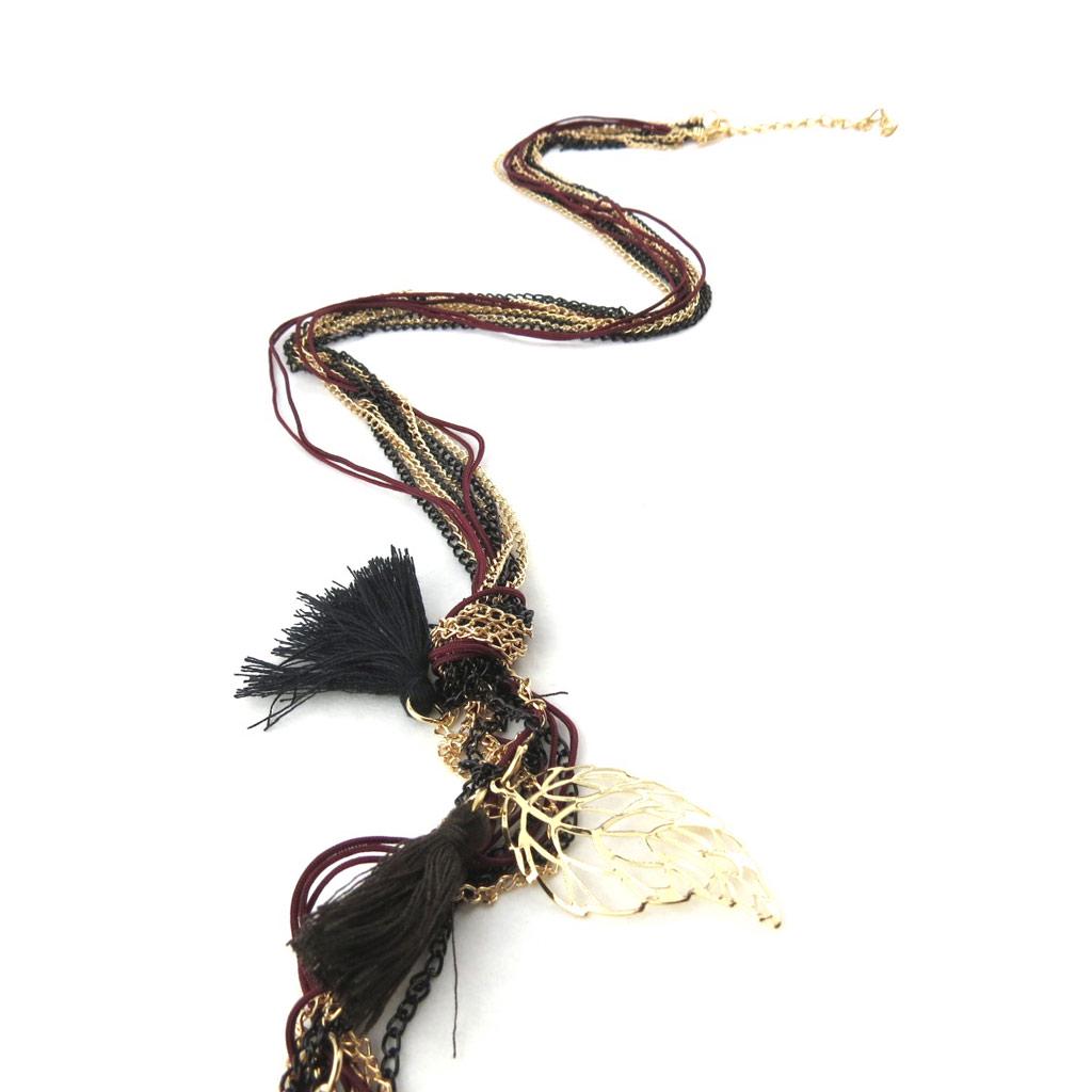 Les Trésors De Lily [N0703] - Golden Brown 'Altai' Designer Long Necklace