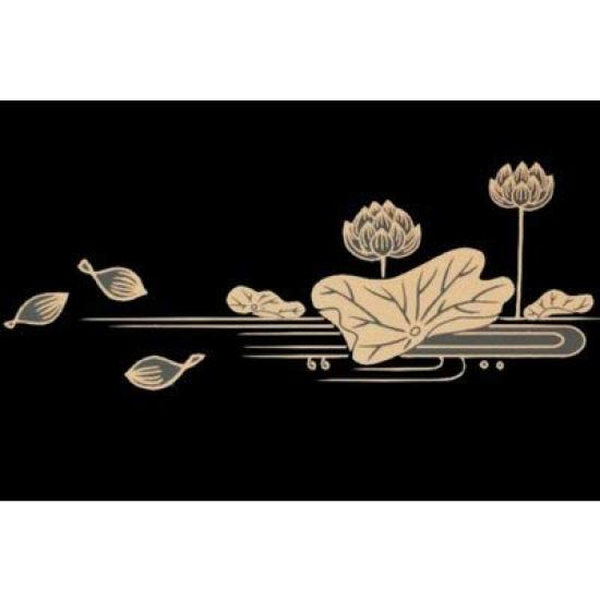 Long Incense Burner, 5.0 Inches, Black, Lotus Design, 3413500101021