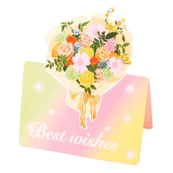 Mothers Day Flower Cards 10Pcs 3D Thank You Card, Floral Bouquet Greeting Best Wishes Note Card Appreciation Gifts for Anniversary, Mother's
