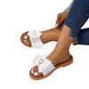 Fashion Women's Fashion Student Vacation Beach Sandals 2025New Wear Resistant Flat Slippers Women's Fashion Bow Decorative Women's Shoes