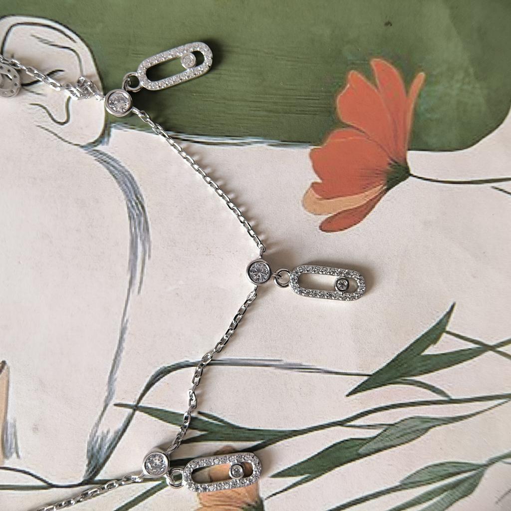 Silver Necklace with Cubic Zirconia, Item Weight 5.22 G (2207900)