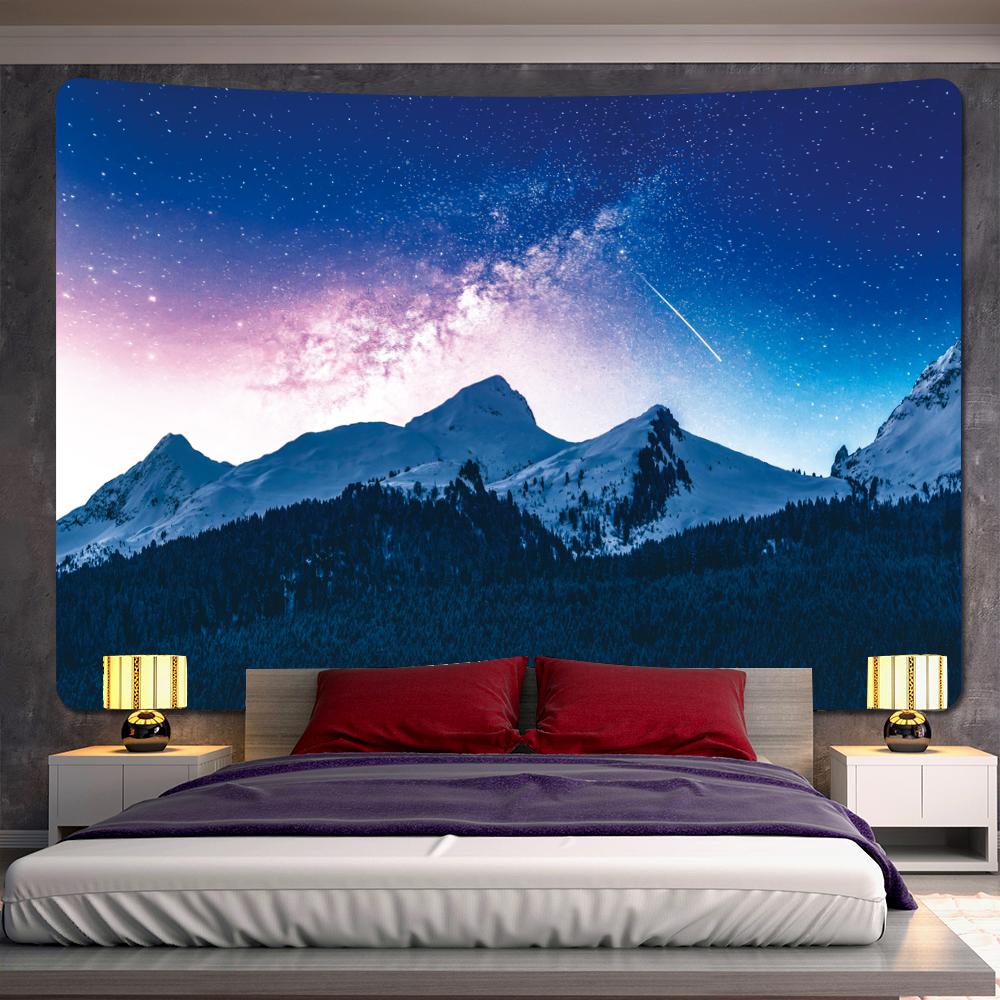 Mysterious Milky Way Starry Sky Wall Hanging Psychedelic Scene Hippie Bohemian Decoration Tapestry Yoga Mat Mattress Home Decor